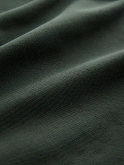 Olive Green Regular Fit Long Sleeve Pique Polo Shirt