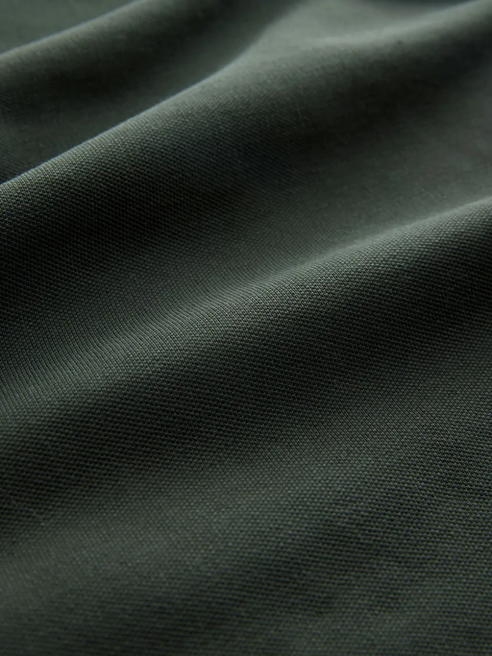 Olive Green Regular Fit Long Sleeve Pique Polo Shirt