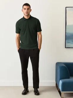 Olive Green Regular Fit N.Premium Smart Jaquard Polo Shirt