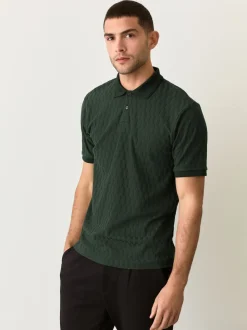 Olive Green Regular Fit N.Premium Smart Jaquard Polo Shirt