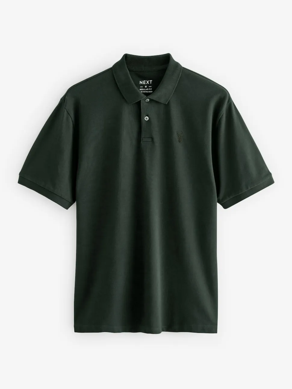 Olive Green Regular Fit Short Sleeve Pique Polo Shirt