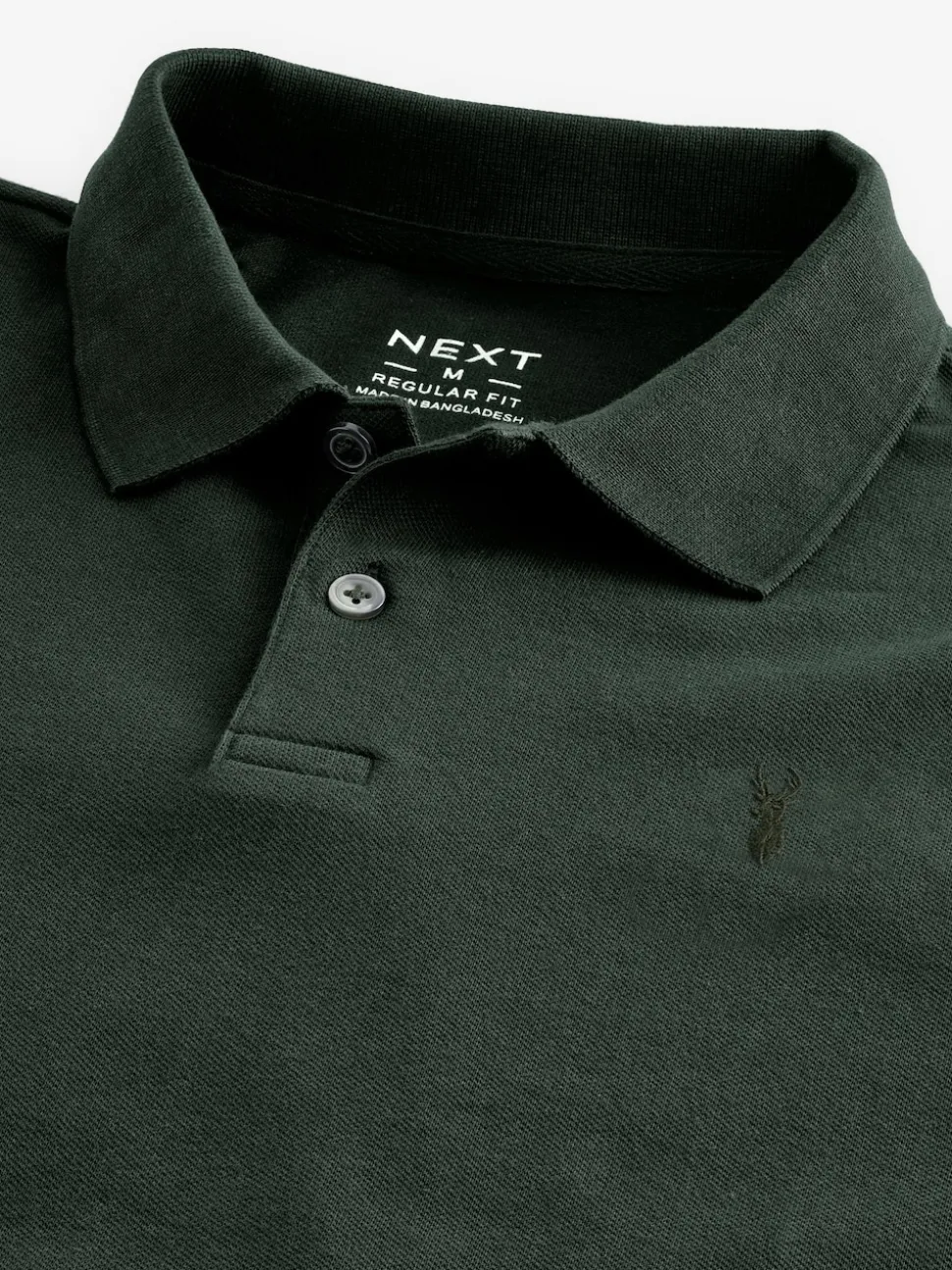 Olive Green Regular Fit Short Sleeve Pique Polo Shirt