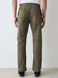 Olive Green Slim Fit Stretch Chinos Trousers