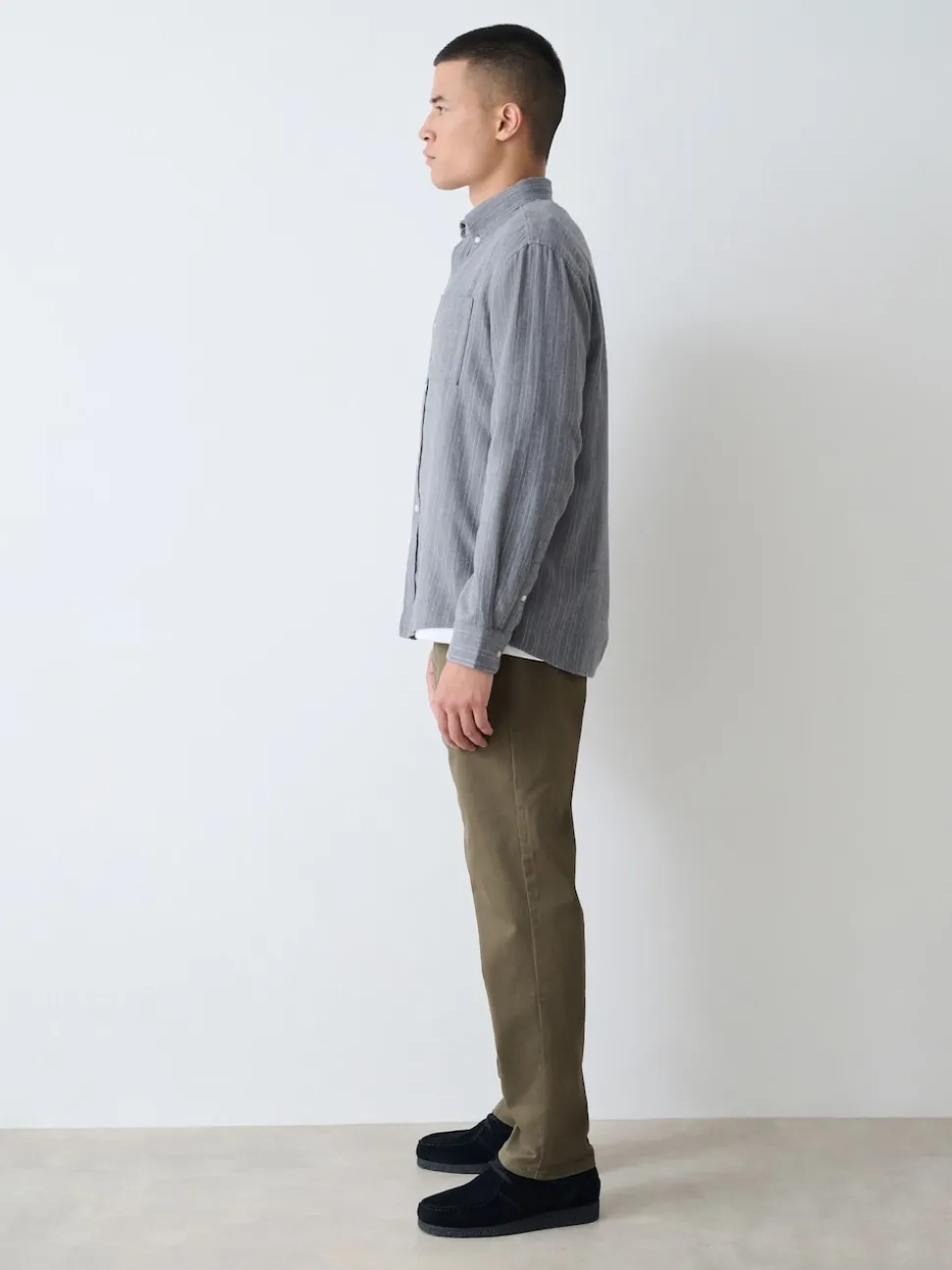 Olive Green Slim Fit Stretch Chinos Trousers