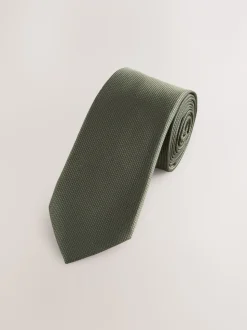 Olive Slim Textured Tie