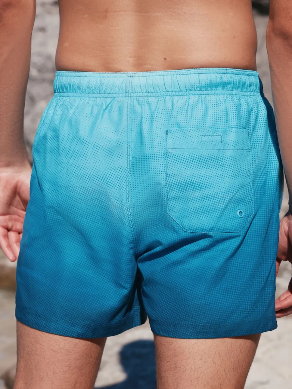 Ombre Blue Printed Swim Shorts