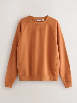 Orange Crew Sweatshirt Heavyweight Garment Washed