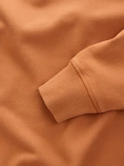 Orange Crew Sweatshirt Heavyweight Garment Washed