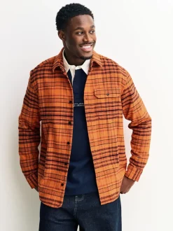 Orange Long Sleeve Check Shirt