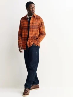 Orange Long Sleeve Check Shirt