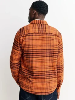 Orange Long Sleeve Check Shirt