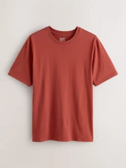 Orange Marl Regular Fit Essential Crew Neck Cotton T-Shirt