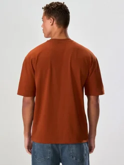 Orange Rust Relaxed Fit Heavyweight T-Shirt