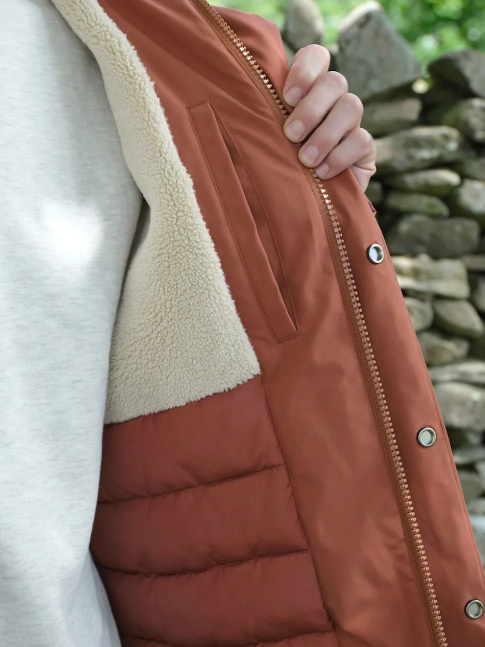 Orange ThermoGen Parka Jacket with Borg Lining