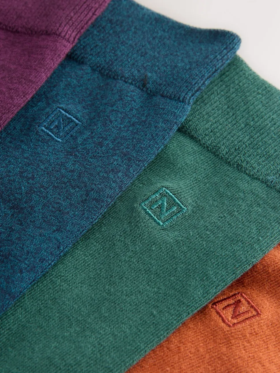 Orange/Green/Blue 8 Pack Embroidered Lasting Fresh Socks