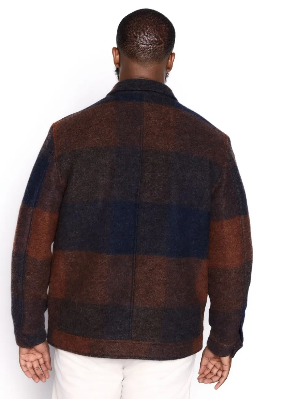 Orange/Navy Italian Fabric Buffalo Check Jacket with Wool