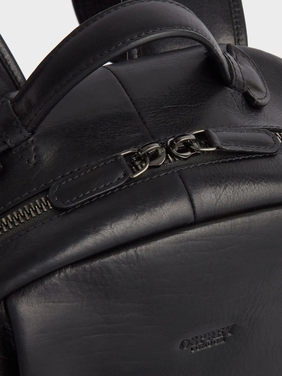 Osprey London Black Carter Saddle Leather Backpack