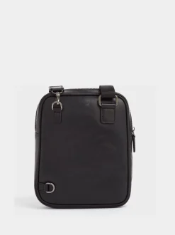 Osprey London Black Carter Saddle Leather Small Messenger Bag