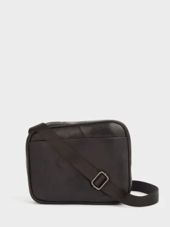 Osprey London Black Carter Saddle Leather Small Messenger Bag