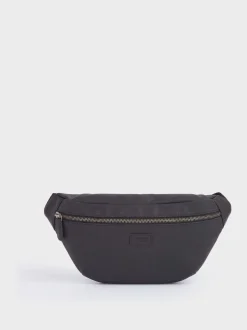 Osprey London Black Grantham Waxed Canvas & Leather Bumbag
