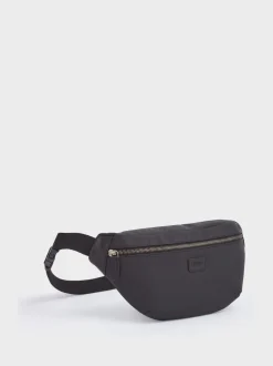 Osprey London Black Grantham Waxed Canvas & Leather Bumbag