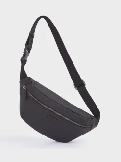 Osprey London Black Grantham Waxed Canvas & Leather Bumbag