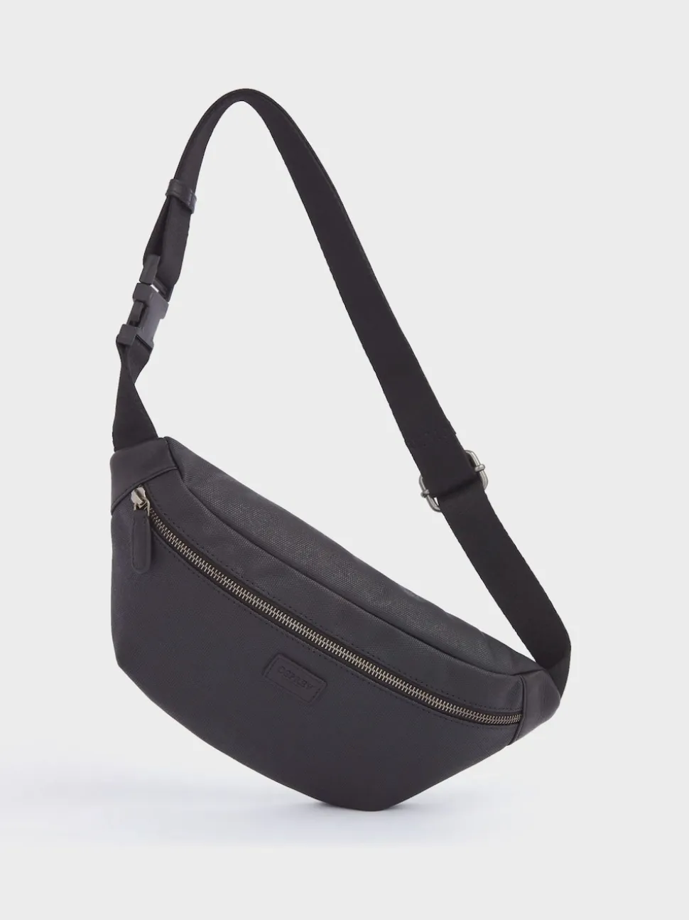 Osprey London Black Grantham Waxed Canvas & Leather Bumbag