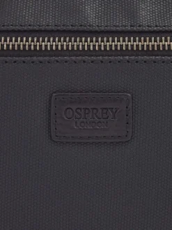 Osprey London Black Grantham Waxed Canvas & Leather Bumbag
