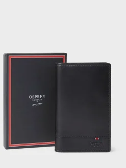 Osprey London Black Leather Micro Leather Dress Wallet