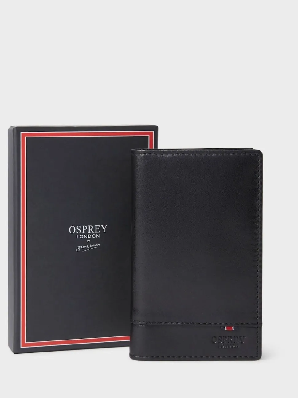 Osprey London Black Leather Micro Leather Dress Wallet