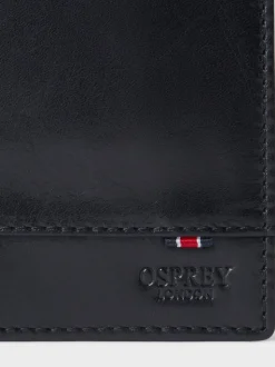 Osprey London Black Leather Micro Leather Dress Wallet