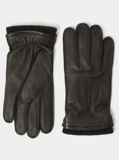 Osprey London Black The Alfie Leather Gloves
