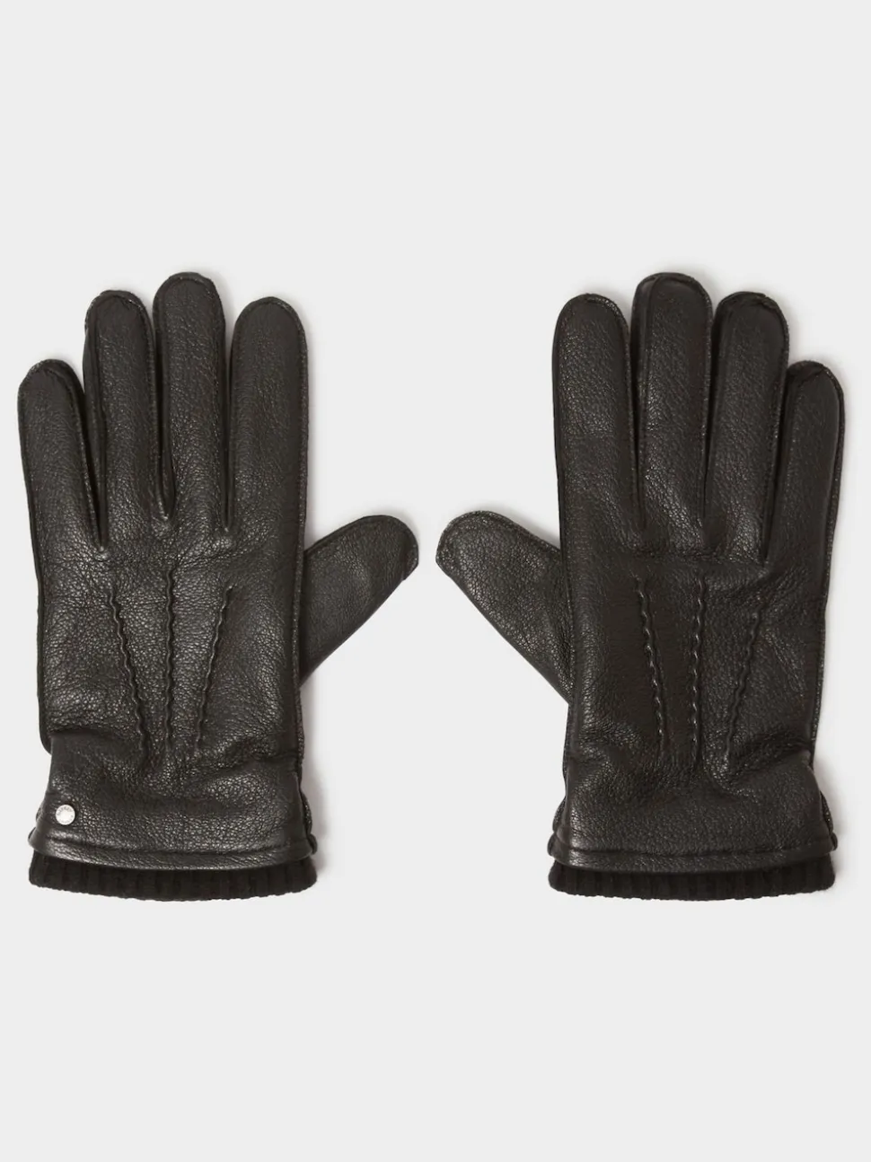 Osprey London Black The Alfie Leather Gloves