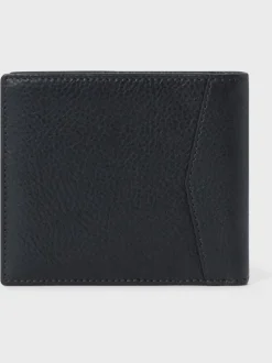 Osprey London Black The Compass Leather Card Wallet