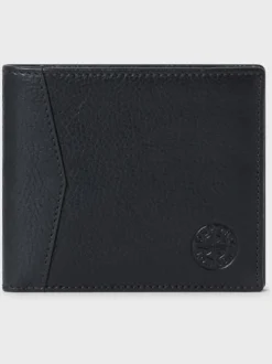 Osprey London Black The Compass Leather Card Wallet