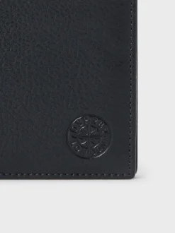 Osprey London Black The Compass Leather Card Wallet