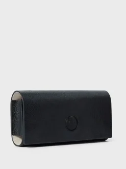 Osprey London Black The Compass Leather Glasses Case