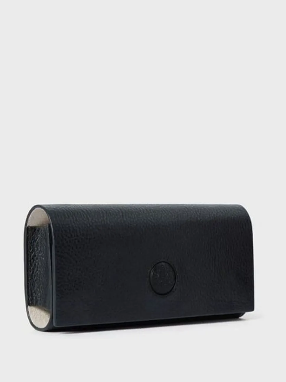 Osprey London Black The Compass Leather Glasses Case