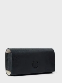 Osprey London Black The Compass Leather Glasses Case