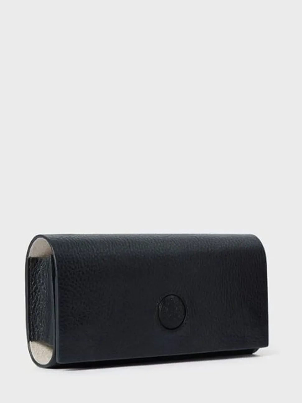 Osprey London Black The Compass Leather Glasses Case