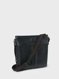 Osprey London Black The Compass Leather Cross-Body Bag
