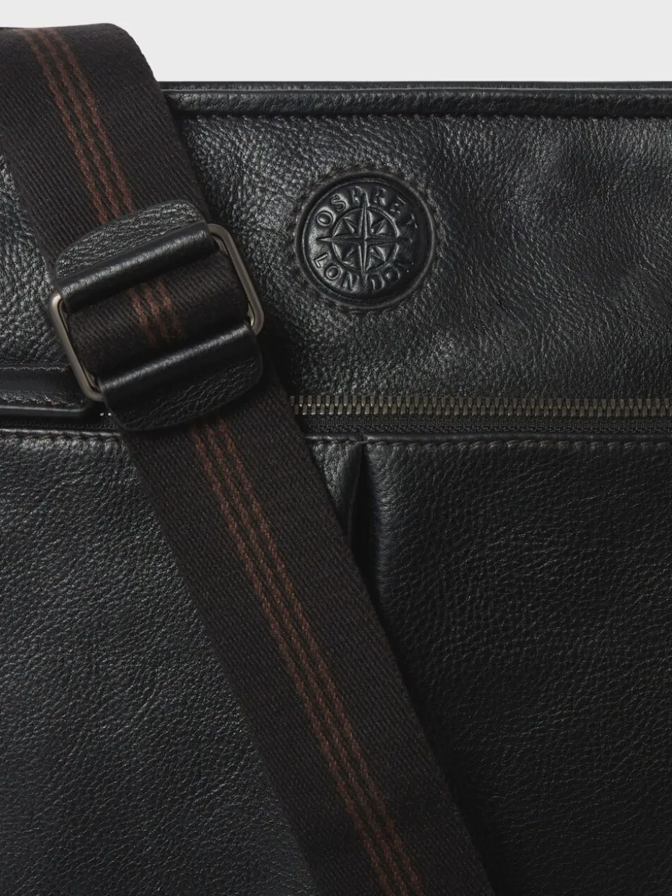Osprey London Black The Compass Leather Cross-Body Bag