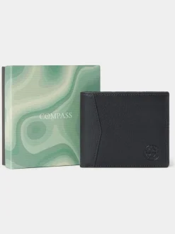 Osprey London Black The Compass Leather Coin Wallet