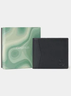 Osprey London Black The Compass Leather Coin Wallet