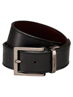 OSPREY LONDON Black The Crawford 3.5cm Reversible Leather Belt