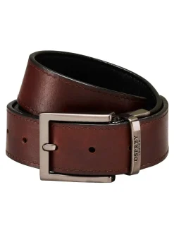 OSPREY LONDON Black The Crawford 3.5cm Reversible Leather Belt