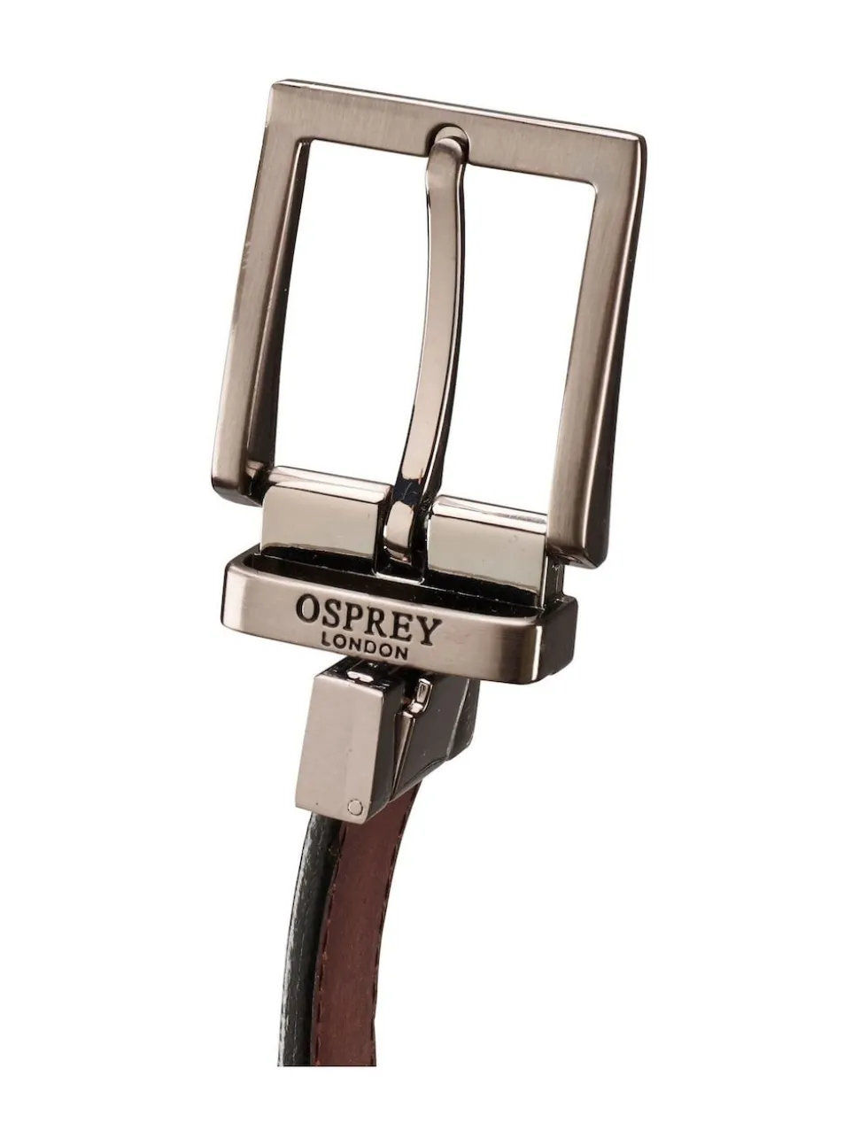 OSPREY LONDON Black The Crawford 3.5cm Reversible Leather Belt