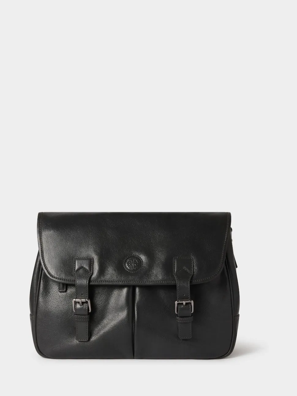 Osprey London Black The Compass Leather Saddle Bag