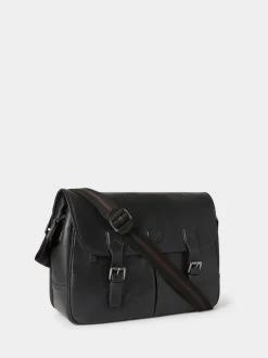 Osprey London Black The Compass Leather Saddle Bag