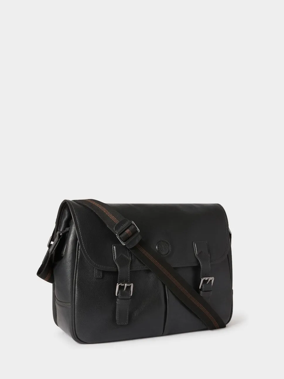 Osprey London Black The Compass Leather Saddle Bag